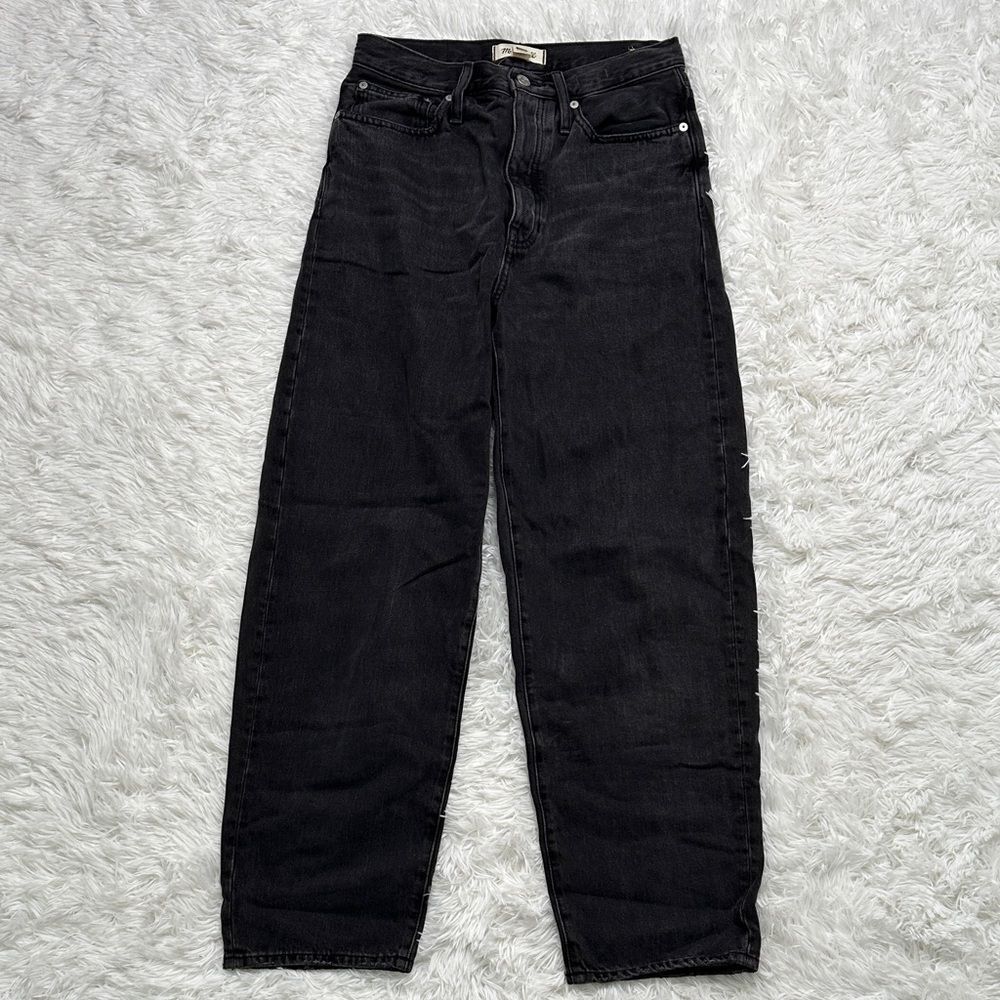 Madewell Black Balloon Jeans In Tall 26 with Button Fly